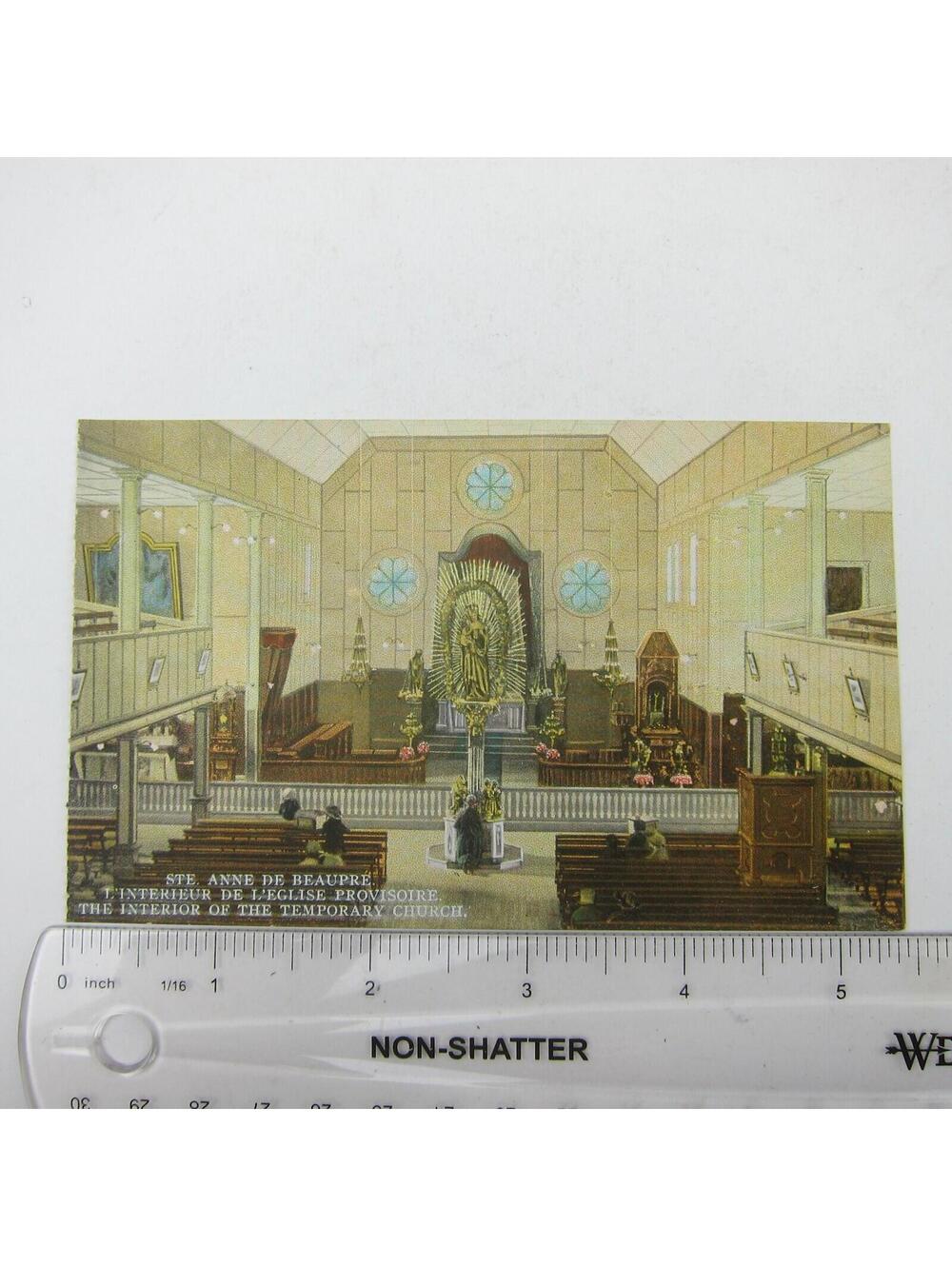 Postcard Quebec Canada Sainte Ste. Anne De Beaupre Temporary Church Interior - Picture 11 of 12